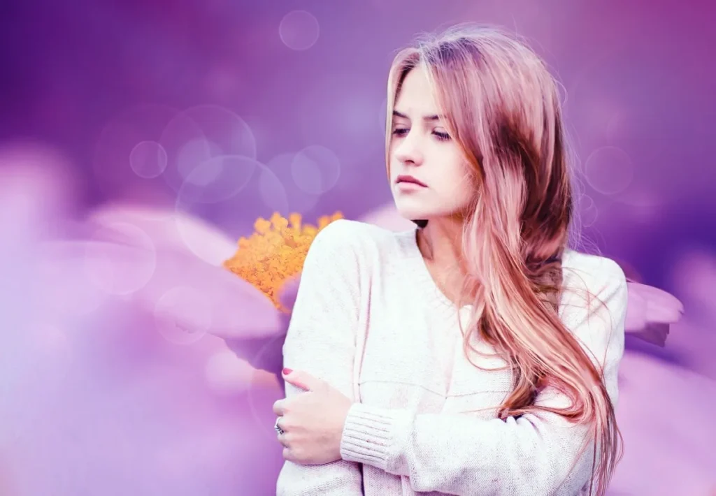 girls woman female beautiful youth flower fresh long hair 760388